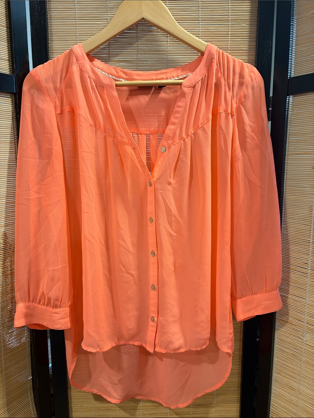 Mexx Coral Button-Front Peasant Blouse